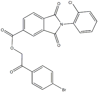 2-(4-bromophenyl)-2-oxoethyl 2-(2-chlorophenyl)-1,3-dioxo-5-isoindolinecarboxylate,,结构式