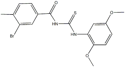N-(3-bromo-4-methylbenzoyl)-N'-(2,5-dimethoxyphenyl)thiourea Struktur