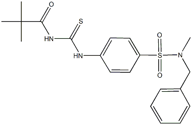 N-benzyl-4-({[(2,2-dimethylpropanoyl)amino]carbothioyl}amino)-N-methylbenzenesulfonamide Structure