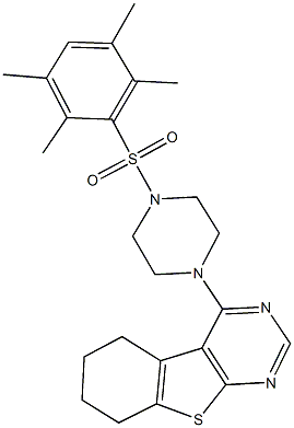 4-{4-[(2,3,5,6-tetramethylphenyl)sulfonyl]piperazin-1-yl}-5,6,7,8-tetrahydro[1]benzothieno[2,3-d]pyrimidine Structure