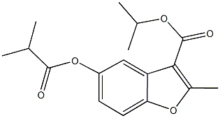 isopropyl 5-(isobutyryloxy)-2-methyl-1-benzofuran-3-carboxylate 化学構造式