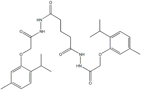 2-(2-isopropyl-5-methylphenoxy)-N'-(5-{2-[(2-isopropyl-5-methylphenoxy)acetyl]hydrazino}-5-oxopentanoyl)acetohydrazide Structure