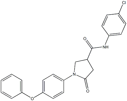 N-(4-chlorophenyl)-5-oxo-1-(4-phenoxyphenyl)-3-pyrrolidinecarboxamide,,结构式