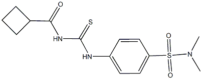 4-({[(cyclobutylcarbonyl)amino]carbothioyl}amino)-N,N-dimethylbenzenesulfonamide Structure