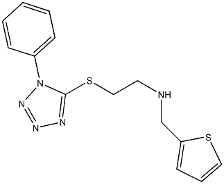 2-[(1-phenyl-1H-tetraazol-5-yl)sulfanyl]-N-(2-thienylmethyl)ethanamine Struktur