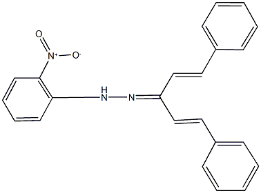 1,5-diphenyl-1,4-pentadien-3-one {2-nitrophenyl}hydrazone 结构式