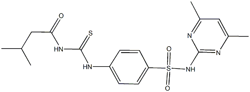 N-(4,6-dimethyl-2-pyrimidinyl)-4-({[(3-methylbutanoyl)amino]carbothioyl}amino)benzenesulfonamide Struktur