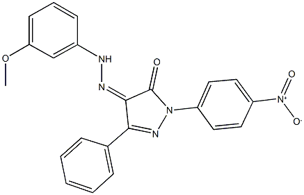 1-{4-nitrophenyl}-3-phenyl-1H-pyrazole-4,5-dione 4-[(3-methoxyphenyl)hydrazone] Structure