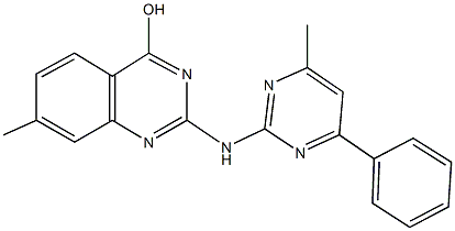 7-methyl-2-[(4-methyl-6-phenyl-2-pyrimidinyl)amino]-4-quinazolinol Structure