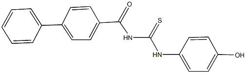 N-([1,1'-biphenyl]-4-ylcarbonyl)-N'-(4-hydroxyphenyl)thiourea Struktur