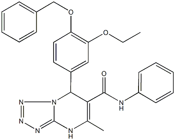 7-[4-(benzyloxy)-3-ethoxyphenyl]-5-methyl-N-phenyl-4,7-dihydrotetraazolo[1,5-a]pyrimidine-6-carboxamide Struktur
