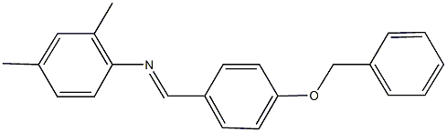 N-[4-(benzyloxy)benzylidene]-N-(2,4-dimethylphenyl)amine Struktur