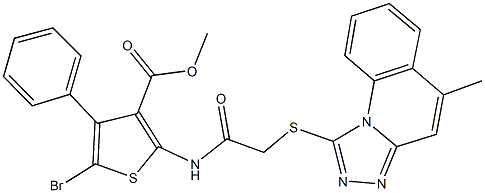 methyl 5-bromo-2-({[(5-methyl[1,2,4]triazolo[4,3-a]quinolin-1-yl)sulfanyl]acetyl}amino)-4-phenyl-3-thiophenecarboxylate