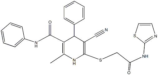 5-cyano-2-methyl-6-{[2-oxo-2-(1,3-thiazol-2-ylamino)ethyl]sulfanyl}-N,4-diphenyl-1,4-dihydro-3-pyridinecarboxamide