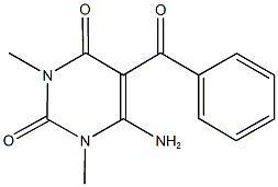 6-amino-5-benzoyl-1,3-dimethyl-2,4(1H,3H)-pyrimidinedione Struktur