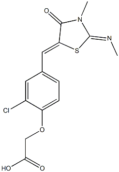 (2-chloro-4-{[3-methyl-2-(methylimino)-4-oxo-1,3-thiazolidin-5-ylidene]methyl}phenoxy)acetic acid