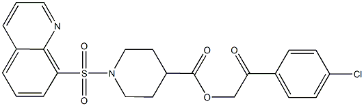 2-(4-chlorophenyl)-2-oxoethyl 1-(8-quinolinylsulfonyl)-4-piperidinecarboxylate,,结构式