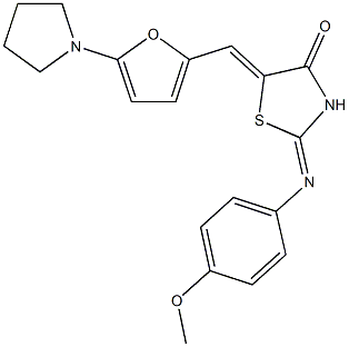  2-[(4-methoxyphenyl)imino]-5-{[5-(1-pyrrolidinyl)-2-furyl]methylene}-1,3-thiazolidin-4-one