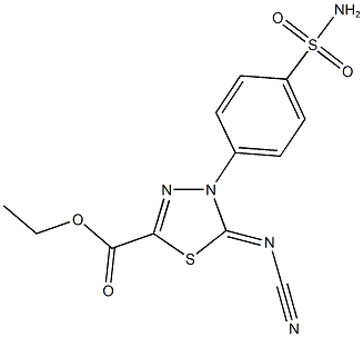 ethyl 4-[4-(aminosulfonyl)phenyl]-5-(cyanoimino)-4,5-dihydro-1,3,4-thiadiazole-2-carboxylate|