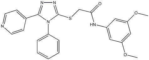 N-(3,5-dimethoxyphenyl)-2-{[4-phenyl-5-(4-pyridinyl)-4H-1,2,4-triazol-3-yl]sulfanyl}acetamide Struktur