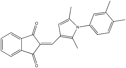 2-{[1-(3,4-dimethylphenyl)-2,5-dimethyl-1H-pyrrol-3-yl]methylene}-1H-indene-1,3(2H)-dione,,结构式