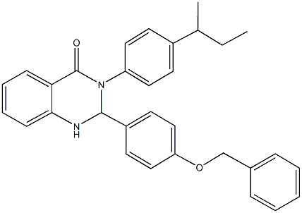 2-[4-(benzyloxy)phenyl]-3-(4-sec-butylphenyl)-2,3-dihydro-4(1H)-quinazolinone Struktur