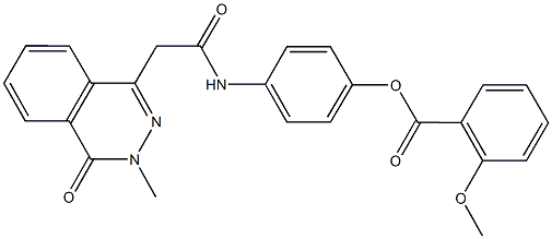 4-{[2-(3-methyl-4-oxo-3,4-dihydro-1-phthalazinyl)acetyl]amino}phenyl 2-methoxybenzoate Struktur