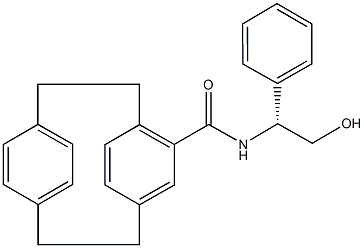 N-[(1R)-2-hydroxy-1-phenylethyl]tricyclo[8.2.2.2~4,7~]hexadeca-1(12),4,6,10,13,15-hexaene-5-carboxamide Structure