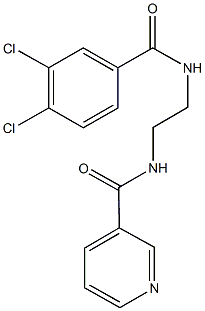 N-{2-[(3,4-dichlorobenzoyl)amino]ethyl}nicotinamide 化学構造式