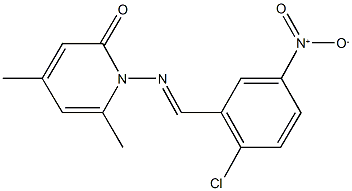 1-({2-chloro-5-nitrobenzylidene}amino)-4,6-dimethylpyridin-2(1H)-one,,结构式