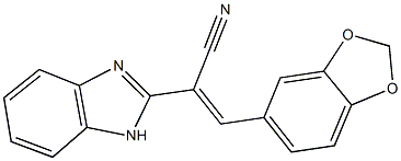 2-(1H-benzimidazol-2-yl)-3-(1,3-benzodioxol-5-yl)acrylonitrile Structure