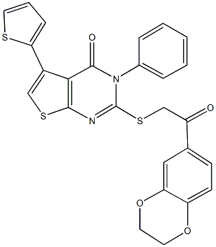 2-{[2-(2,3-dihydro-1,4-benzodioxin-6-yl)-2-oxoethyl]sulfanyl}-3-phenyl-5-(2-thienyl)thieno[2,3-d]pyrimidin-4(3H)-one|