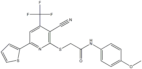 2-{[3-cyano-6-(2-thienyl)-4-(trifluoromethyl)-2-pyridinyl]sulfanyl}-N-(4-methoxyphenyl)acetamide