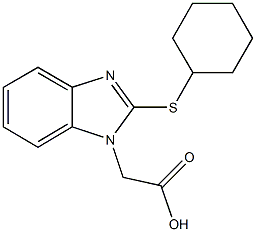 [2-(cyclohexylsulfanyl)-1H-benzimidazol-1-yl]acetic acid 化学構造式