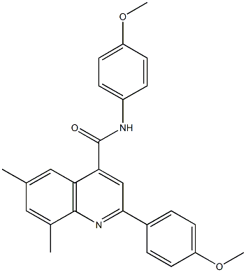 N,2-bis(4-methoxyphenyl)-6,8-dimethyl-4-quinolinecarboxamide,,结构式