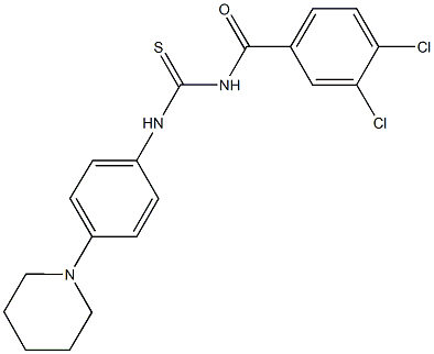 N-(3,4-dichlorobenzoyl)-N'-[4-(1-piperidinyl)phenyl]thiourea Struktur