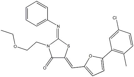 5-{[5-(5-chloro-2-methylphenyl)-2-furyl]methylene}-3-(2-ethoxyethyl)-2-(phenylimino)-1,3-thiazolidin-4-one