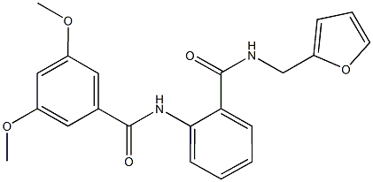 N-(2-{[(2-furylmethyl)amino]carbonyl}phenyl)-3,5-dimethoxybenzamide Struktur
