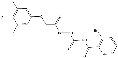2-bromo-N-({2-[(4-chloro-3,5-dimethylphenoxy)acetyl]hydrazino}carbothioyl)benzamide 结构式
