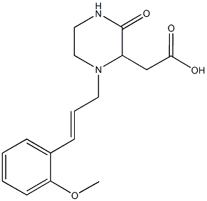 [1-(2-methoxycinnamyl)-3-oxo-2-piperazinyl]acetic acid Structure