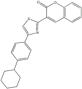 3-[4-(4-cyclohexylphenyl)-1,3-thiazol-2-yl]-2H-chromen-2-one Structure