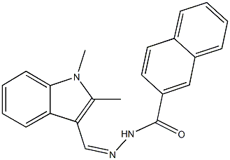 N'-[(1,2-dimethyl-1H-indol-3-yl)methylene]-2-naphthohydrazide,,结构式