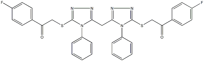 1-(4-fluorophenyl)-2-({5-[(5-{[2-(4-fluorophenyl)-2-oxoethyl]sulfanyl}-4-phenyl-4H-1,2,4-triazol-3-yl)methyl]-4-phenyl-4H-1,2,4-triazol-3-yl}sulfanyl)ethanone|