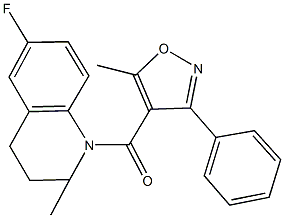 6-fluoro-2-methyl-1-[(5-methyl-3-phenyl-4-isoxazolyl)carbonyl]-1,2,3,4-tetrahydroquinoline Structure