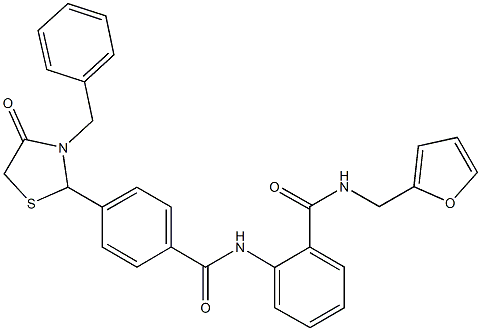 2-{[4-(3-benzyl-4-oxo-1,3-thiazolidin-2-yl)benzoyl]amino}-N-(2-furylmethyl)benzamide