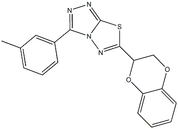 6-(2,3-dihydro-1,4-benzodioxin-2-yl)-3-(3-methylphenyl)[1,2,4]triazolo[3,4-b][1,3,4]thiadiazole Struktur