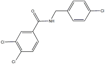 3,4-dichloro-N-(4-chlorobenzyl)benzamide 结构式