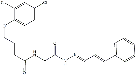 4-(2,4-dichlorophenoxy)-N-{2-oxo-2-[2-(3-phenyl-2-propenylidene)hydrazino]ethyl}butanamide Structure
