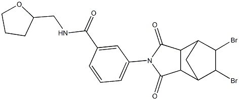 3-(8,9-dibromo-3,5-dioxo-4-azatricyclo[5.2.1.0~2,6~]dec-4-yl)-N-(tetrahydro-2-furanylmethyl)benzamide,,结构式