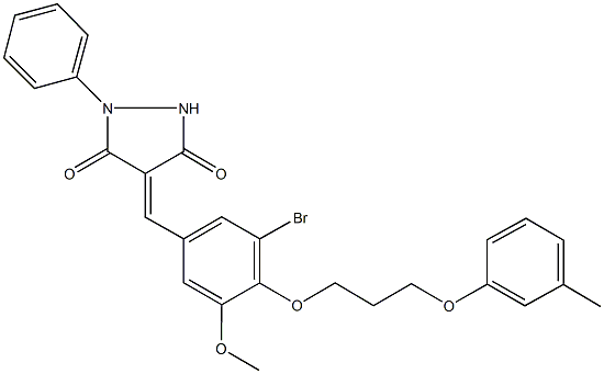 4-{3-bromo-5-methoxy-4-[3-(3-methylphenoxy)propoxy]benzylidene}-1-phenyl-3,5-pyrazolidinedione